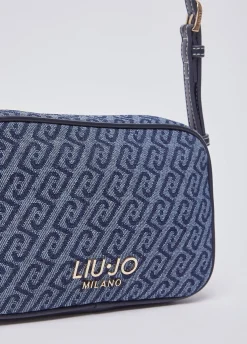 Borsa a tracolla piccola in denim jacquard