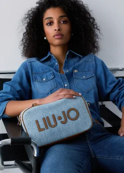 Borsa bowling media in denim