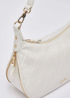 Borsa hobo media con logo monogram