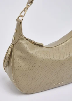 Borsa hobo media con logo monogram