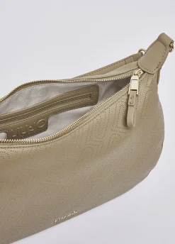 Borsa hobo media con logo monogram