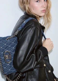 Borsa LaPuffy media in denim