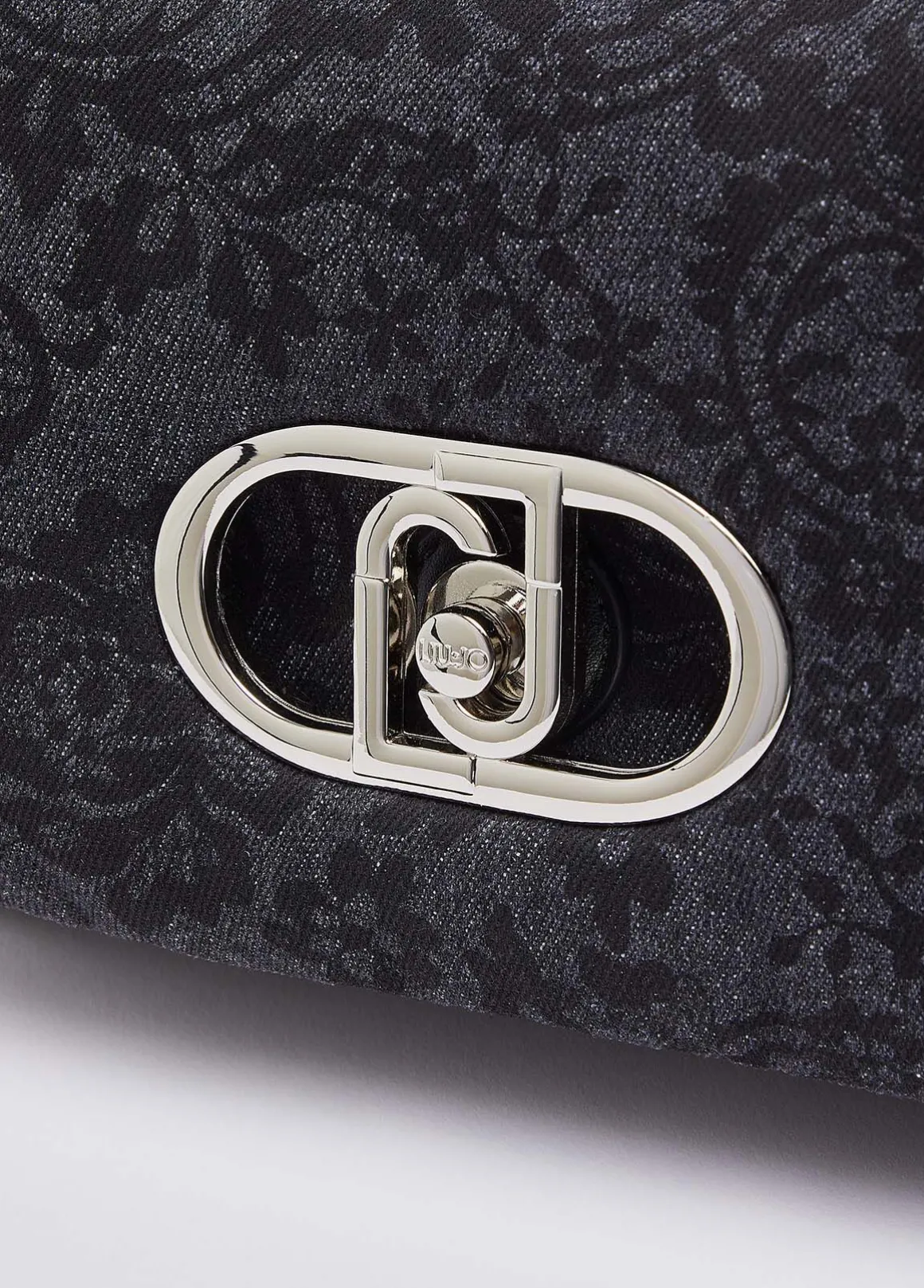 Borsa LaPuffy media in denim stampato