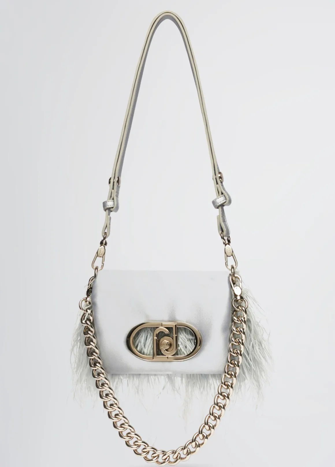 Borsa LaPuffy piccola con piume