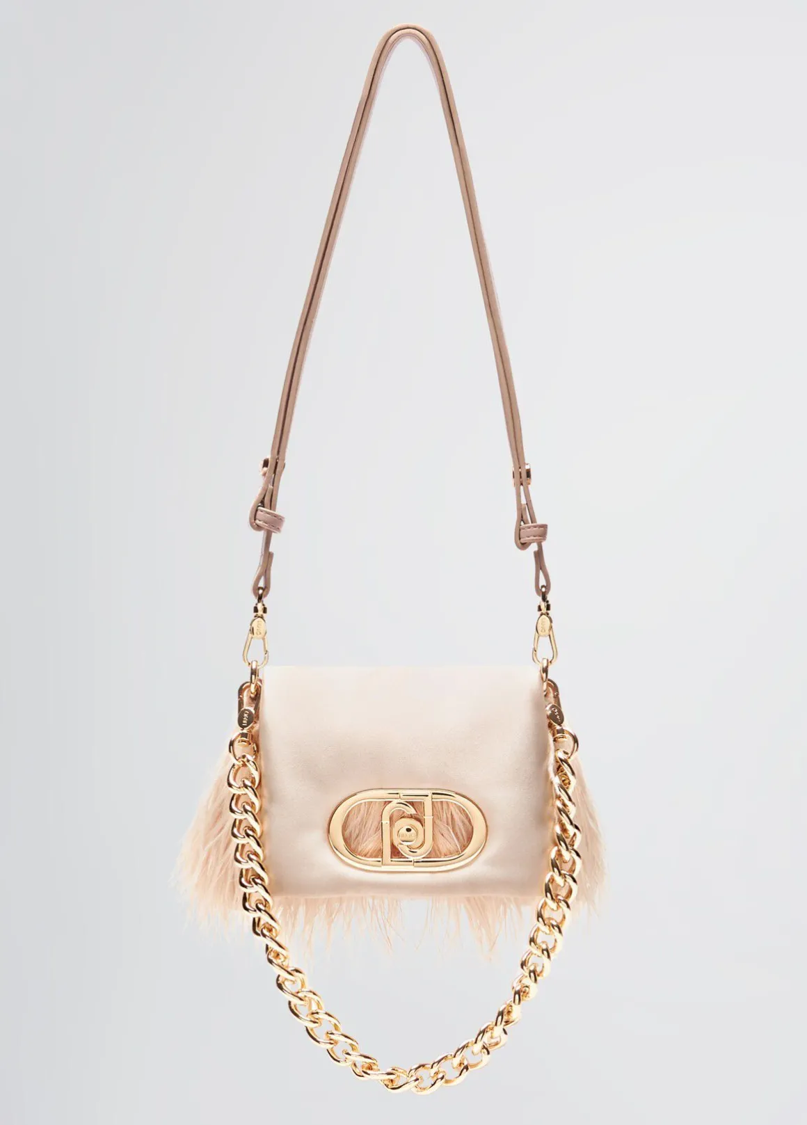 Borsa LaPuffy piccola con piume