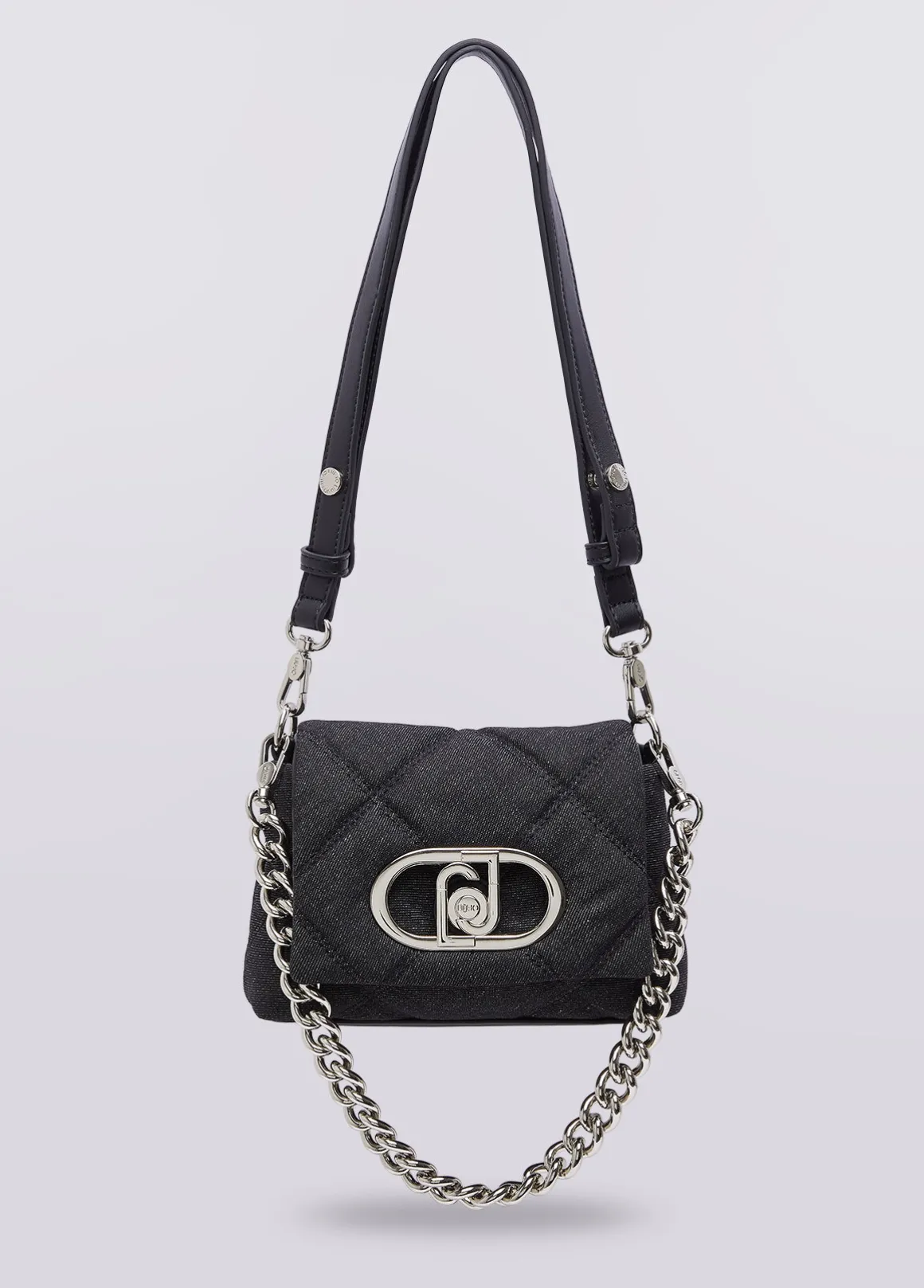 Borsa LaPuffy piccola in denim matelassé