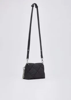 Borsa LaPuffy piccola in denim matelassé
