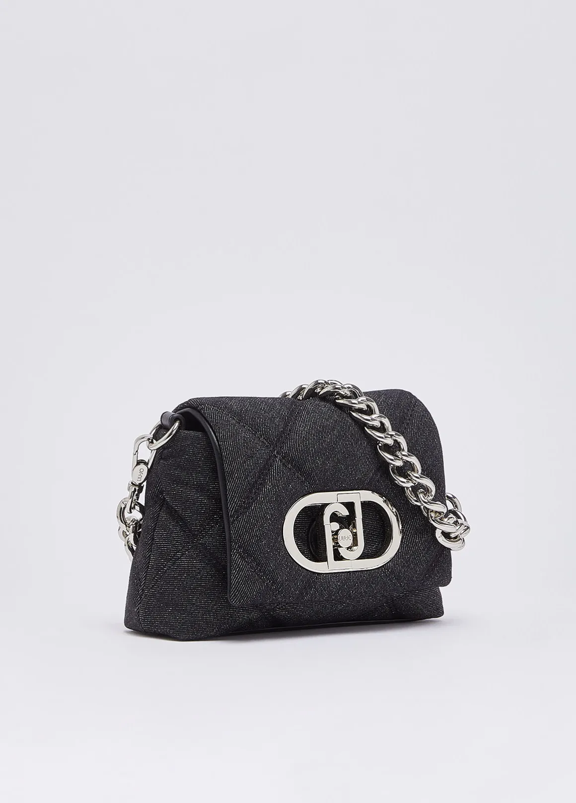 Borsa LaPuffy piccola in denim matelassé