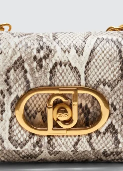 Borsa LaPuffy piccola pitonata