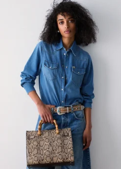 Borsa media con stampa pitone