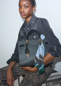 Borsa satchel media con foulard