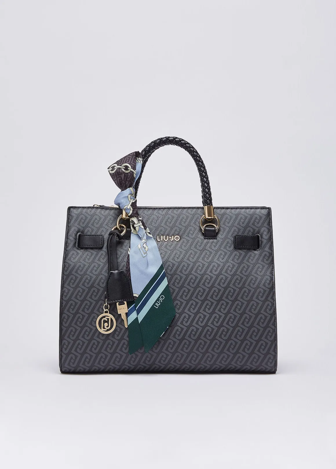 Borsa satchel media con foulard