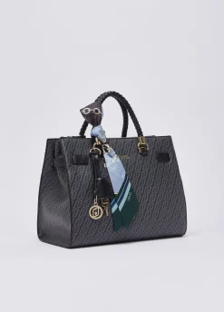 Borsa satchel media con foulard
