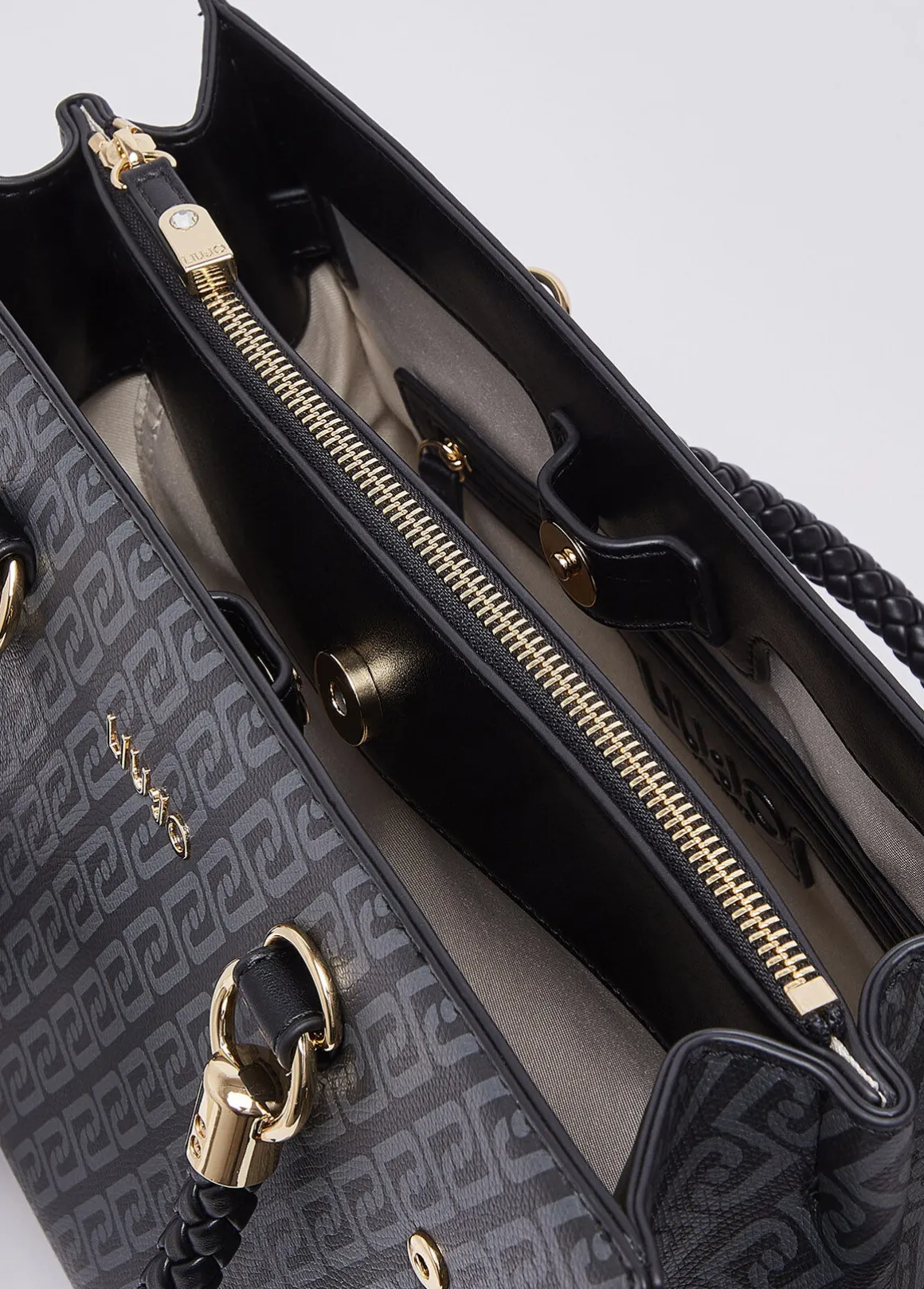 Borsa satchel media con foulard