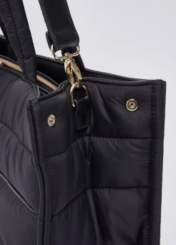 Borsa tote grande in nylon imbottito