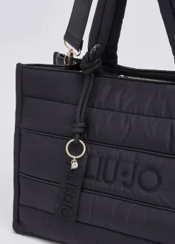 Borsa tote grande in nylon imbottito