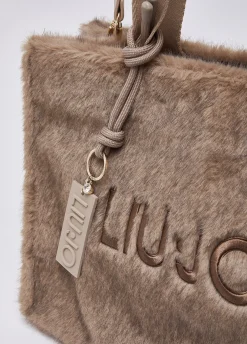 Borsa tote grande in teddy