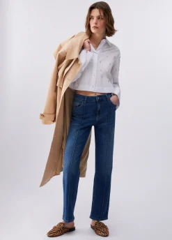 Camicia boxy con ricami gioiello