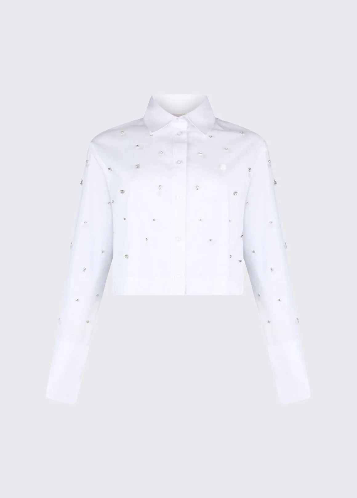 Camicia boxy con ricami gioiello