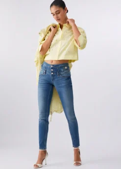 Camicia boxy con ricami gioiello