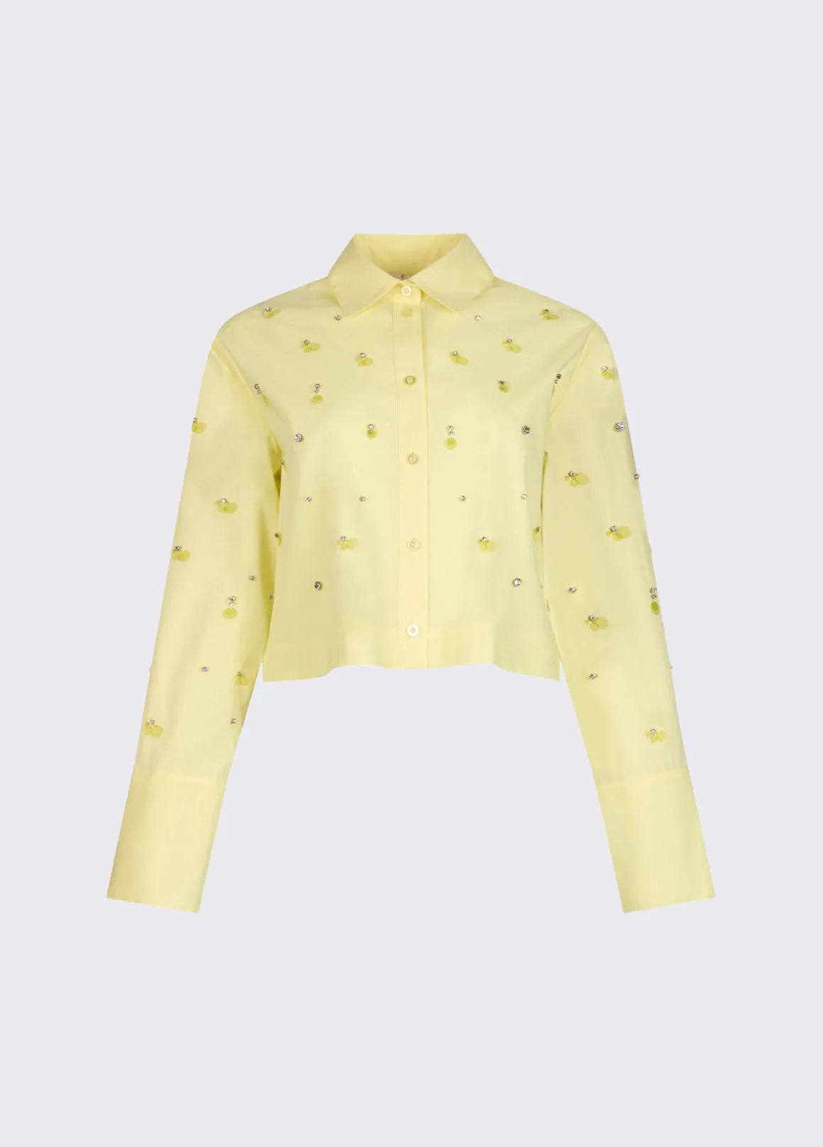 Camicia boxy con ricami gioiello