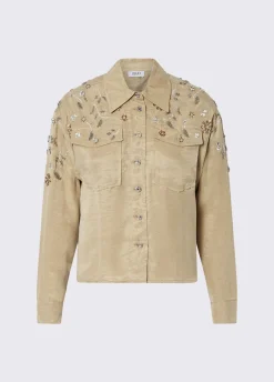 Camicia con applicazioni gioiello