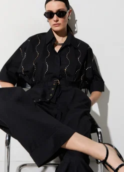 Camicia con applicazioni gioiello