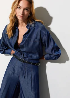 Camicia con colletto removibile