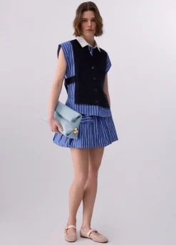 Camicia con inserti in maglia