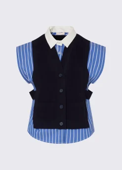 Camicia con inserti in maglia