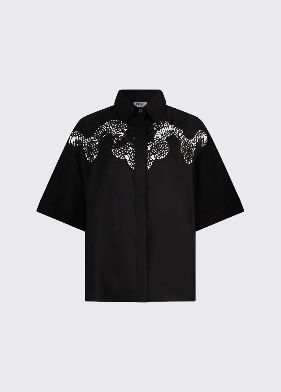 Camicia con ricamo traforato