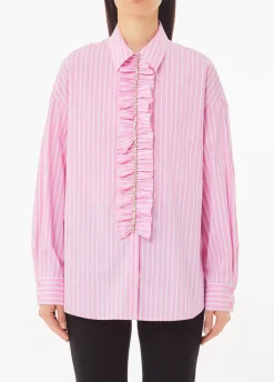 Camicia con rouches a righe