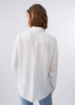 Camicia con tasca in raso