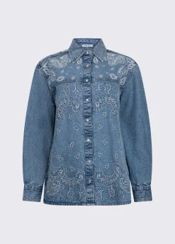 Camicia in denim con ricami