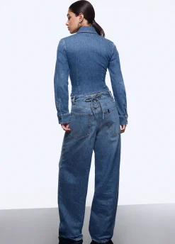 Camicia in denim con stringhe