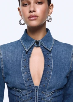 Camicia in denim con stringhe