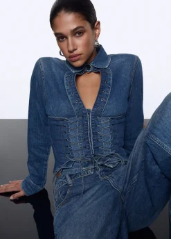 Camicia in denim con stringhe