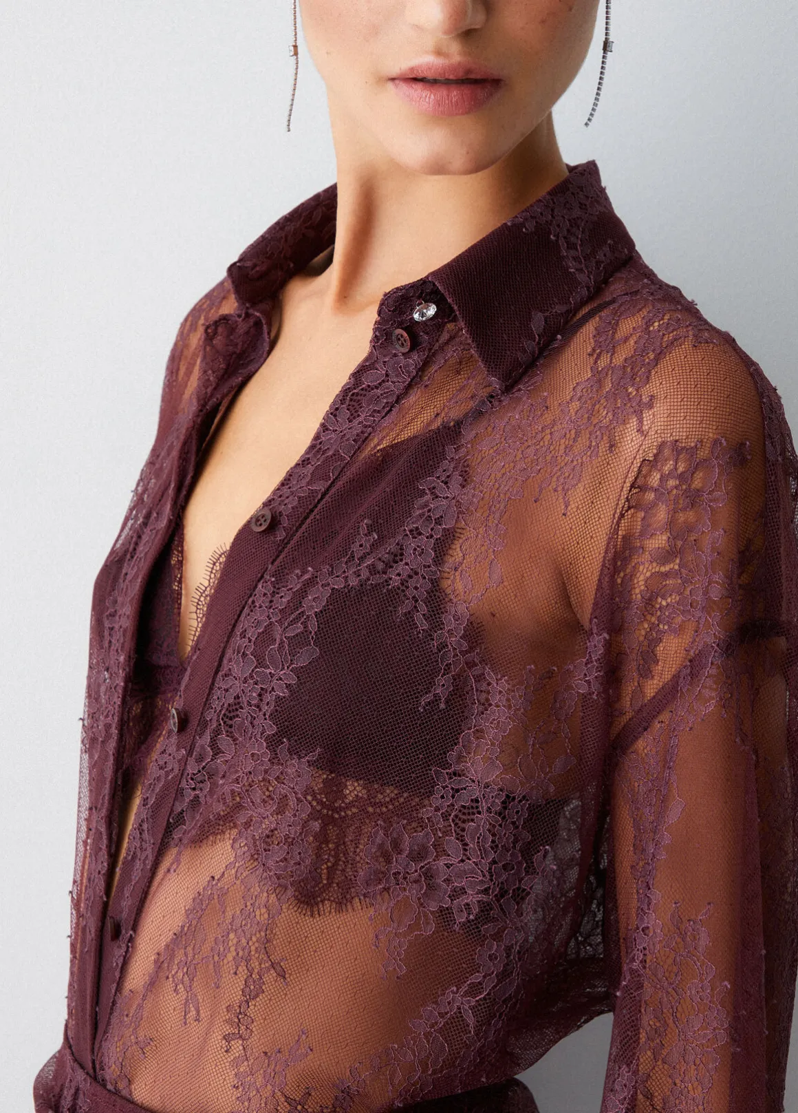 Camicia in pizzo chantilly