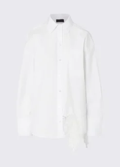 Camicia in popeline con pizzo