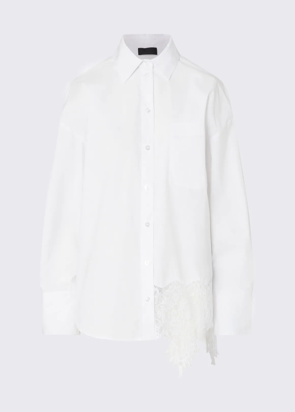 Camicia in popeline con pizzo