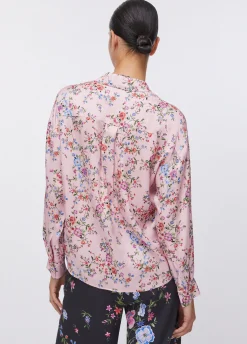 Camicia in raso a fiori