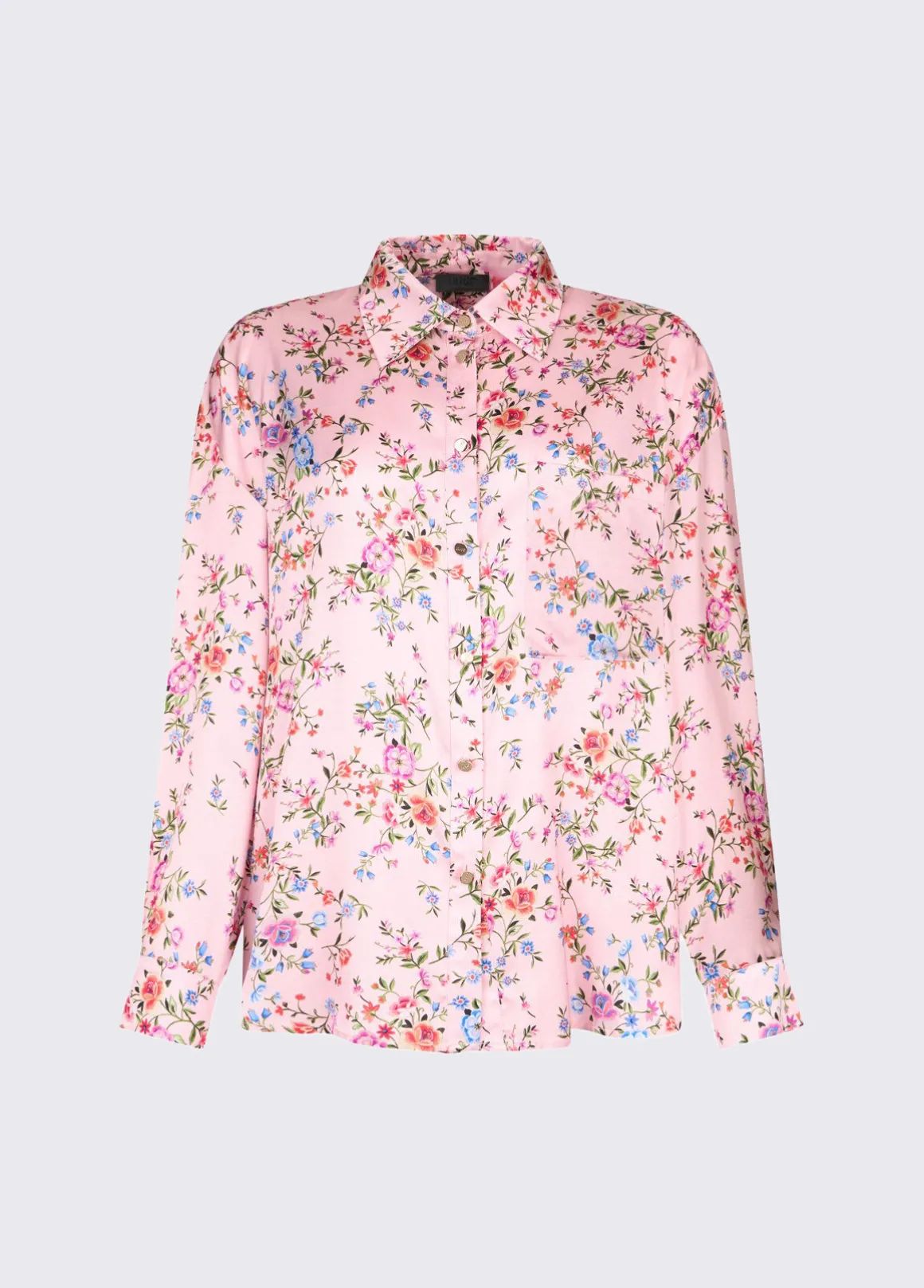 Camicia in raso a fiori