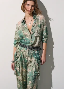 Camicia in raso stampato