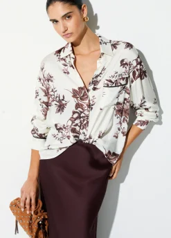 Camicia in raso stampato