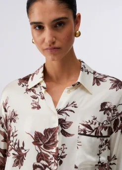 Camicia in raso stampato
