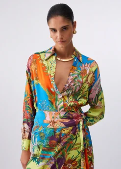 Camicia in raso stampato