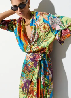 Camicia in raso stampato