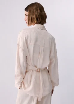 Camicia jacquard con ricami gioiello