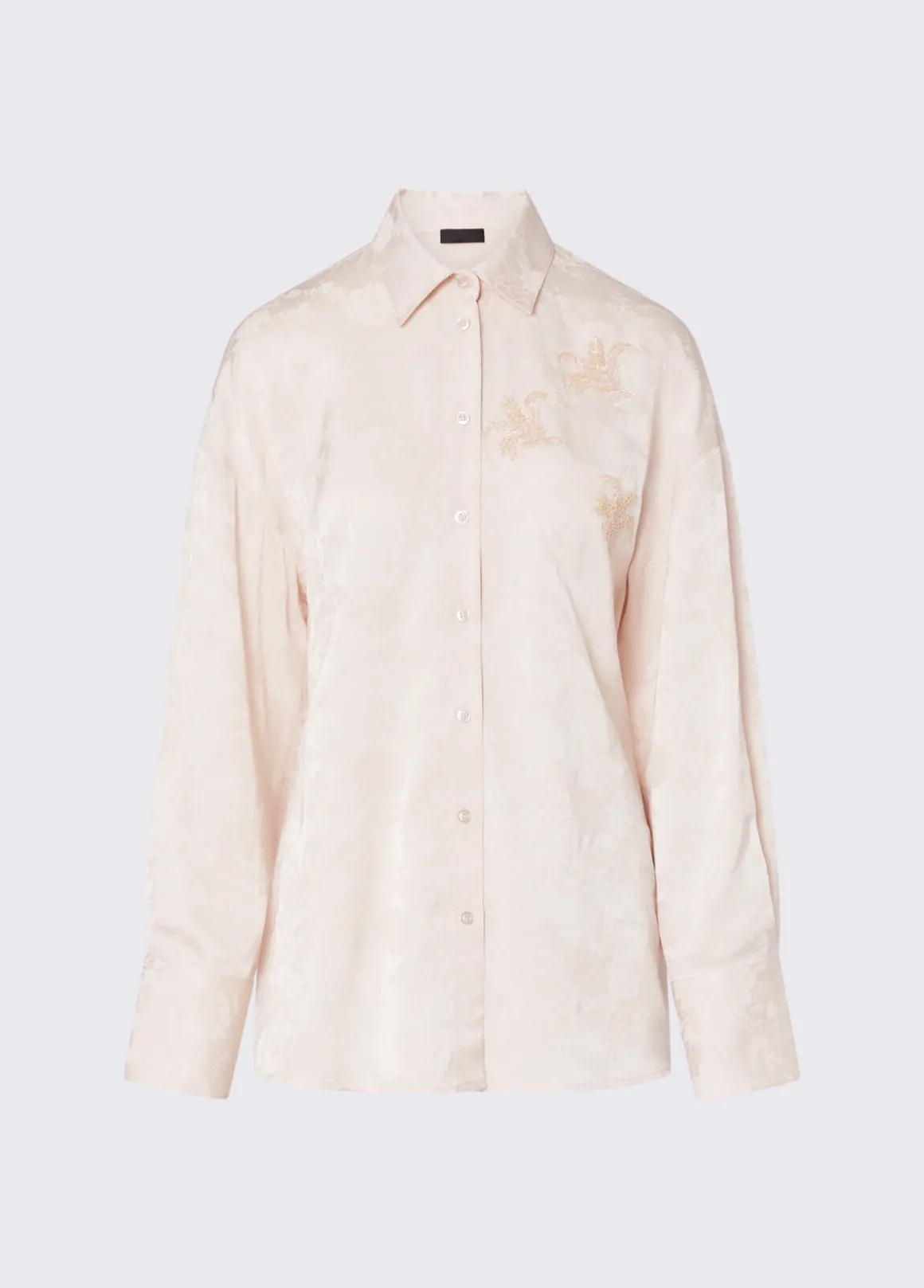 Camicia jacquard con ricami gioiello