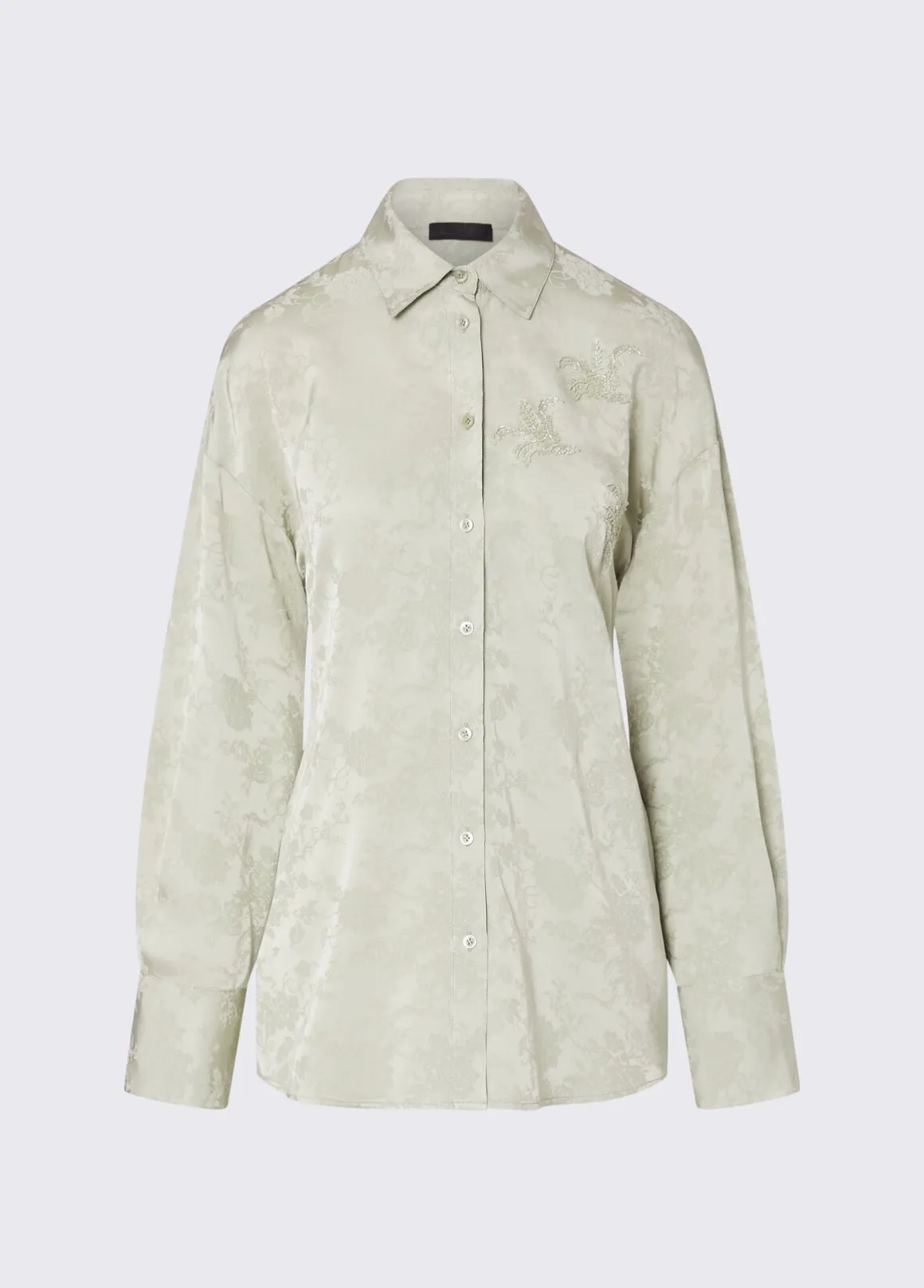 Camicia jacquard con ricami gioiello